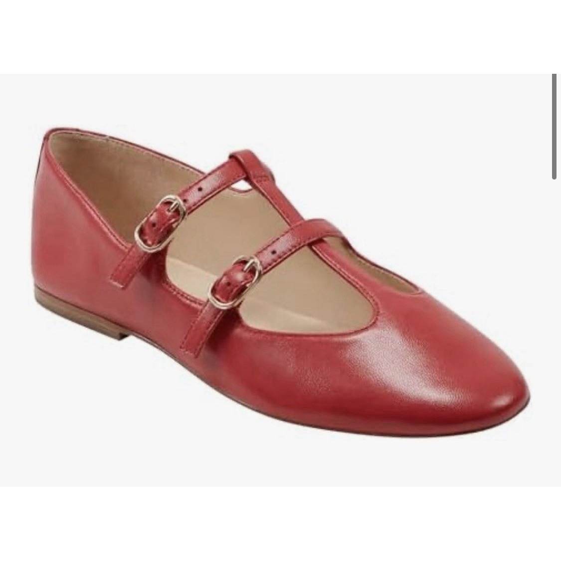 Marc Fisher Ltd Women's Evie Ballet Flat Medium Red Leather Size 9.5